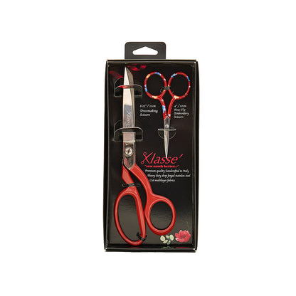Klasse dressmaking shears and small embroidery scissors in a gift box