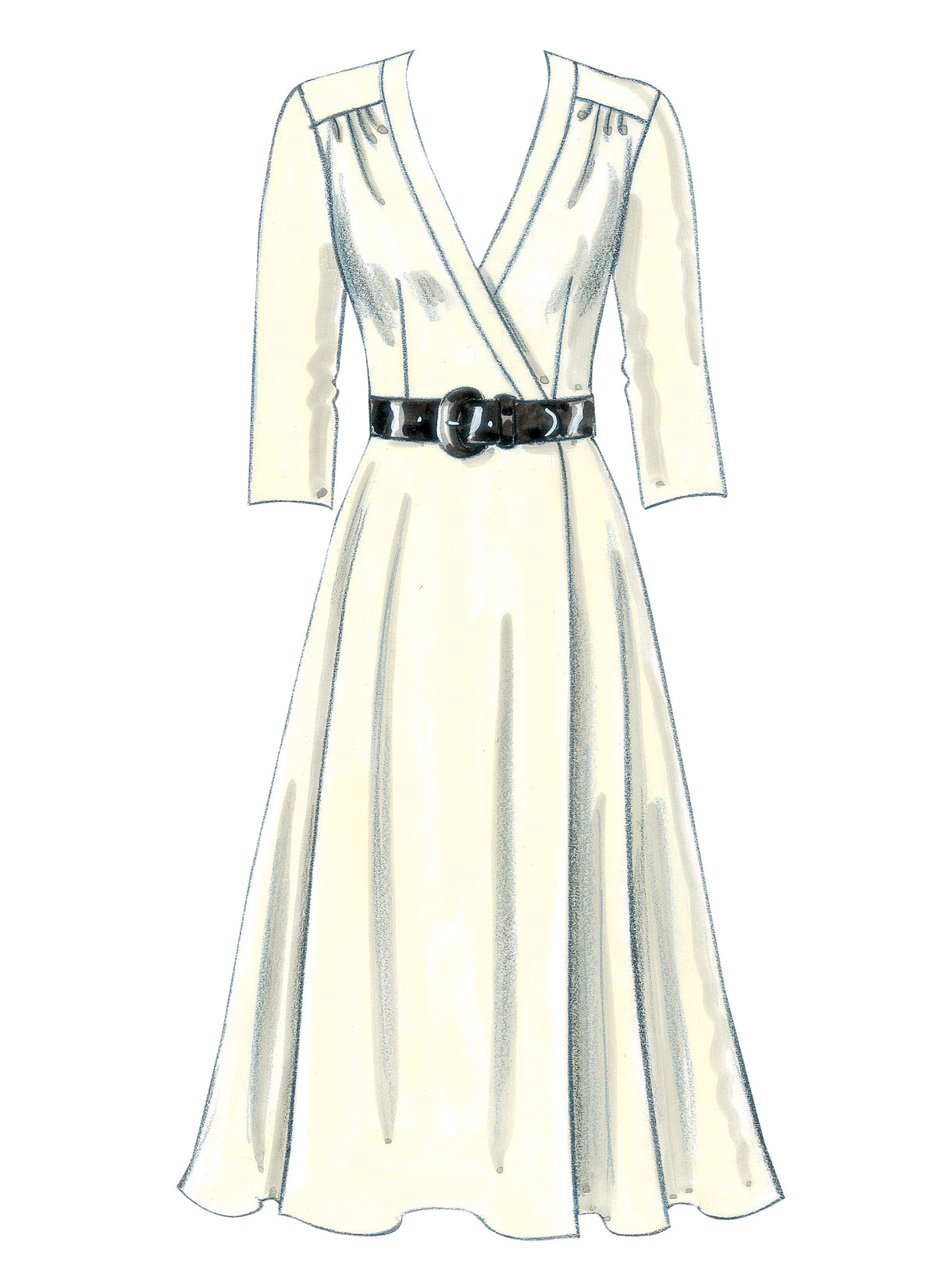 Butterick B5030 sewing pattern envelope showing the wrap dress designs