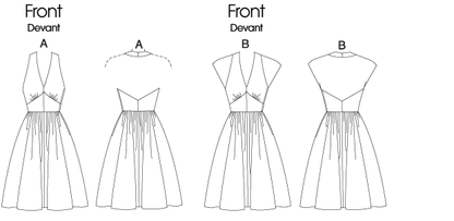 Butterick B5209 sewing pattern envelope showing the halter & cap sleeve dress designs