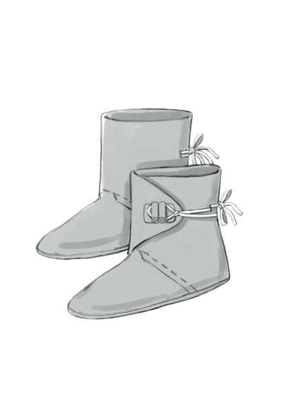 Butterick B5233 sewing pattern envelope showing the costume footwear designs