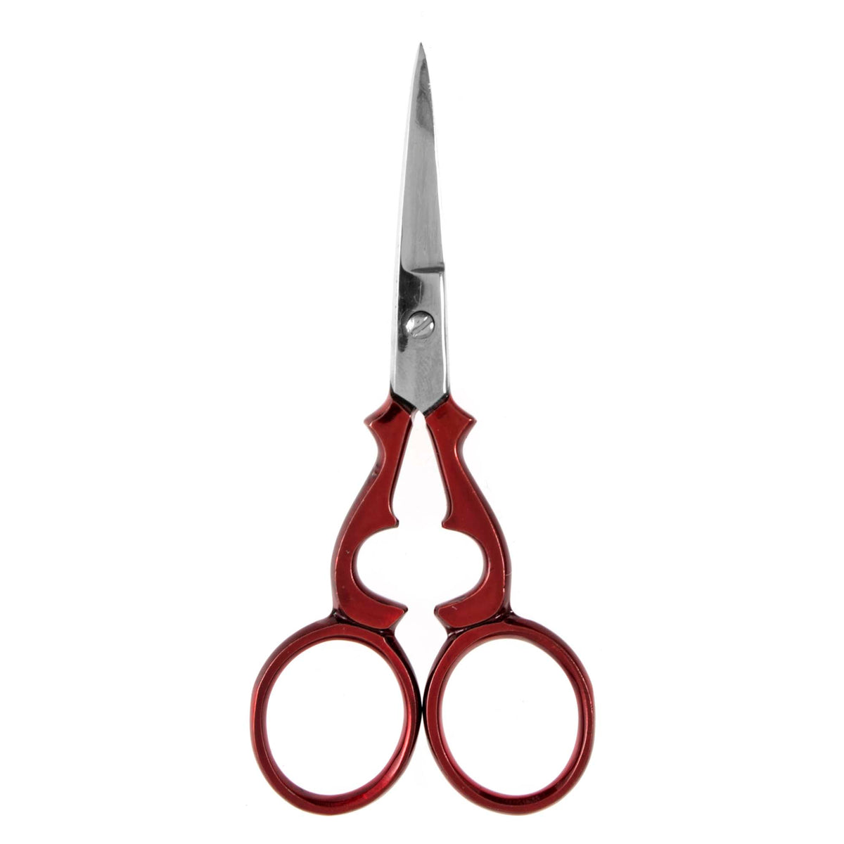 Red Victorian style embroidery scissors