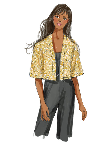 Butterick B5529 sewing pattern envelope showing the loose-fit jacket designs