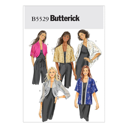 Butterick B5529 sewing pattern envelope showing the loose-fit jacket designs