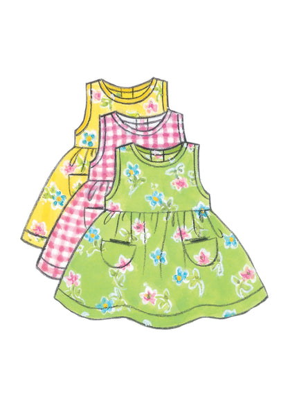 Butterick B5624 baby dress, romper & jumpsuit sewing pattern envelope