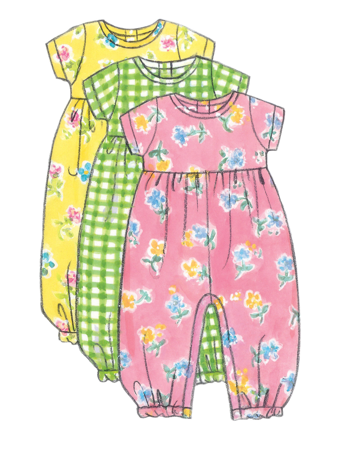 Butterick B5624 baby dress, romper & jumpsuit sewing pattern envelope