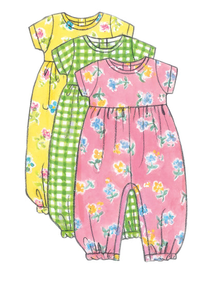 Butterick B5624 baby dress, romper & jumpsuit sewing pattern envelope