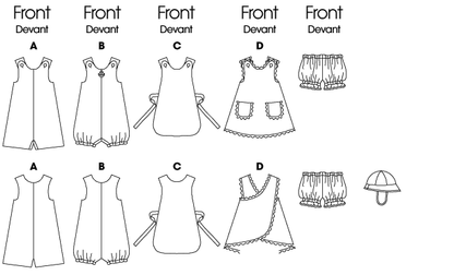 Butterick B5625 baby romper & jumper sewing pattern envelope