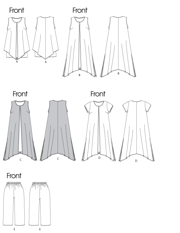 Butterick B5655 misses' top & dress sewing pattern envelope