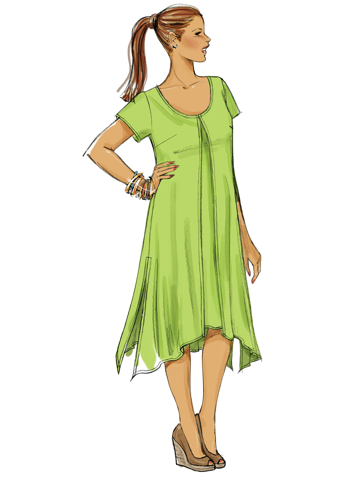 Butterick B5655 women's plus size top & dress sewing pattern envelope