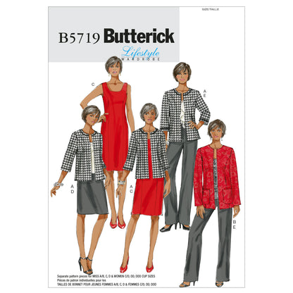 Butterick B5719 misses' jacket sewing pattern envelope