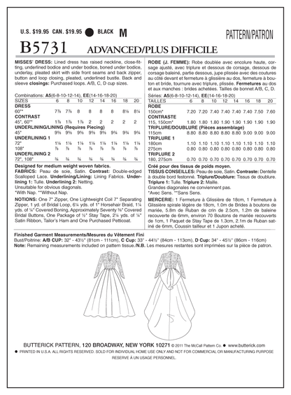 Butterick B5731 misses' special occasion dress sewing pattern envelope