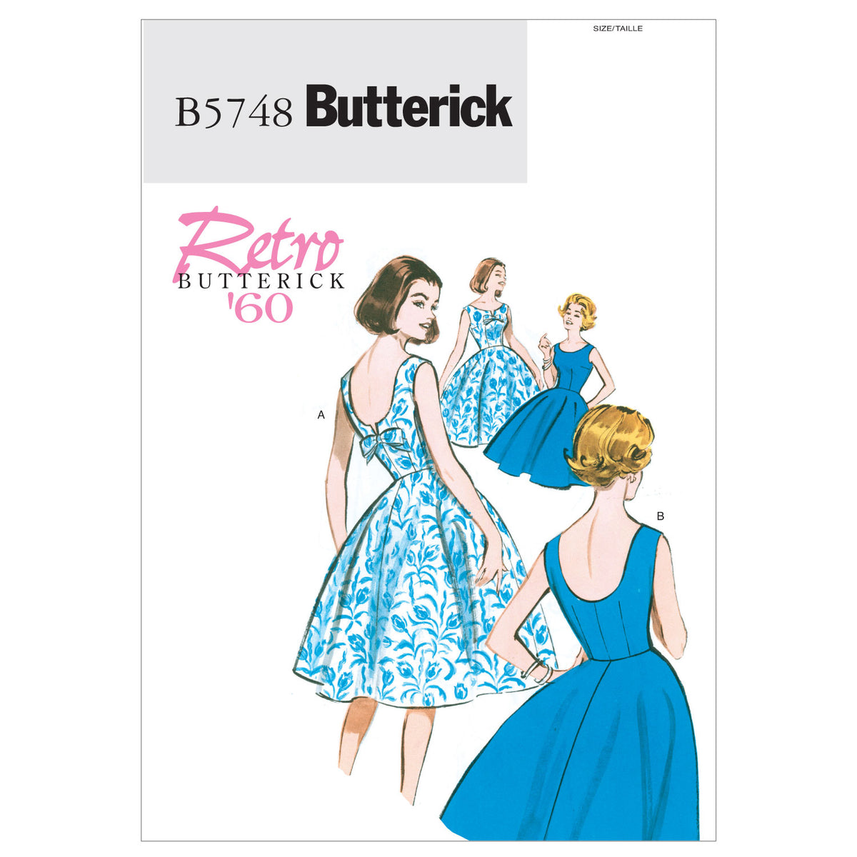 Butterick B5748 misses' lined dress sewing pattern envelope