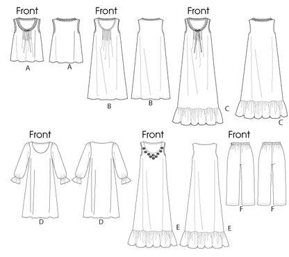 Butterick B5792 misses' nightwear top & gown sewing pattern envelope