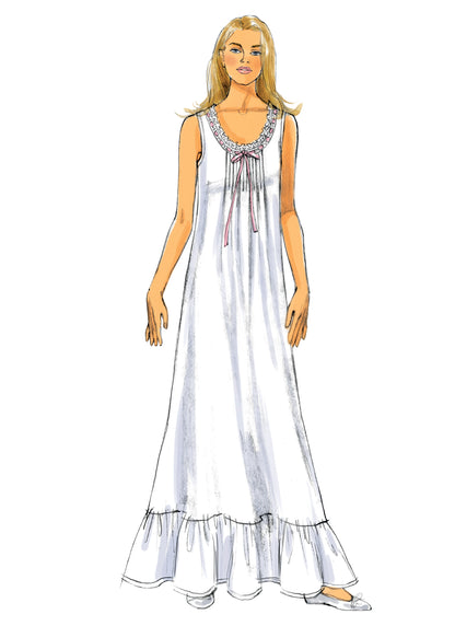 Butterick B5792 misses' nightwear top & gown sewing pattern envelope