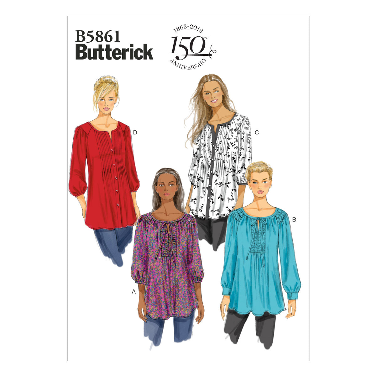 Butterick B5861 misses' tunic sewing pattern envelope