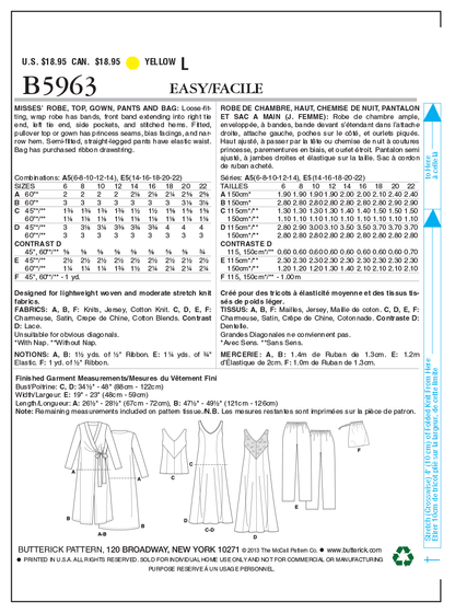 Butterick B5963 sewing pattern envelope showing wrap robe designs