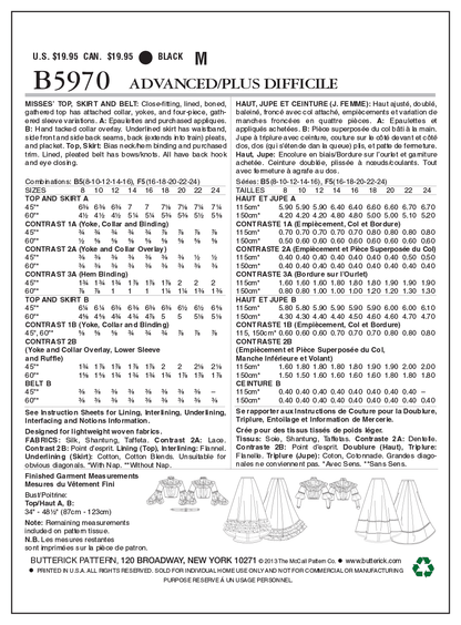 Butterick B5970 sewing pattern envelope showing boned gathered top designs