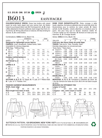 Butterick B6013 sewing pattern envelope showing dress designs