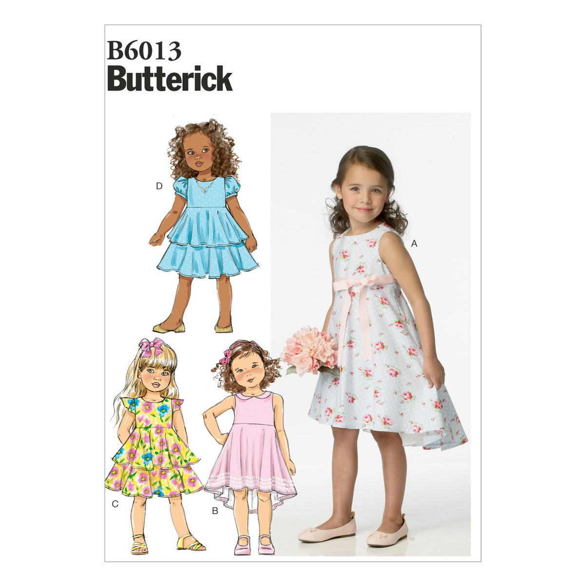 Butterick B6013 sewing pattern envelope showing dress designs