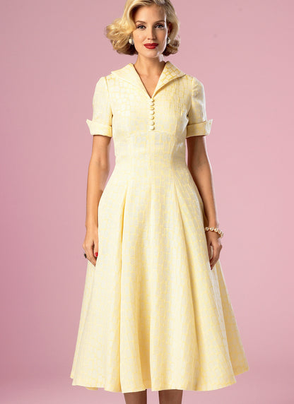 Butterick B6018 sewing pattern envelope showing fitted dress designs