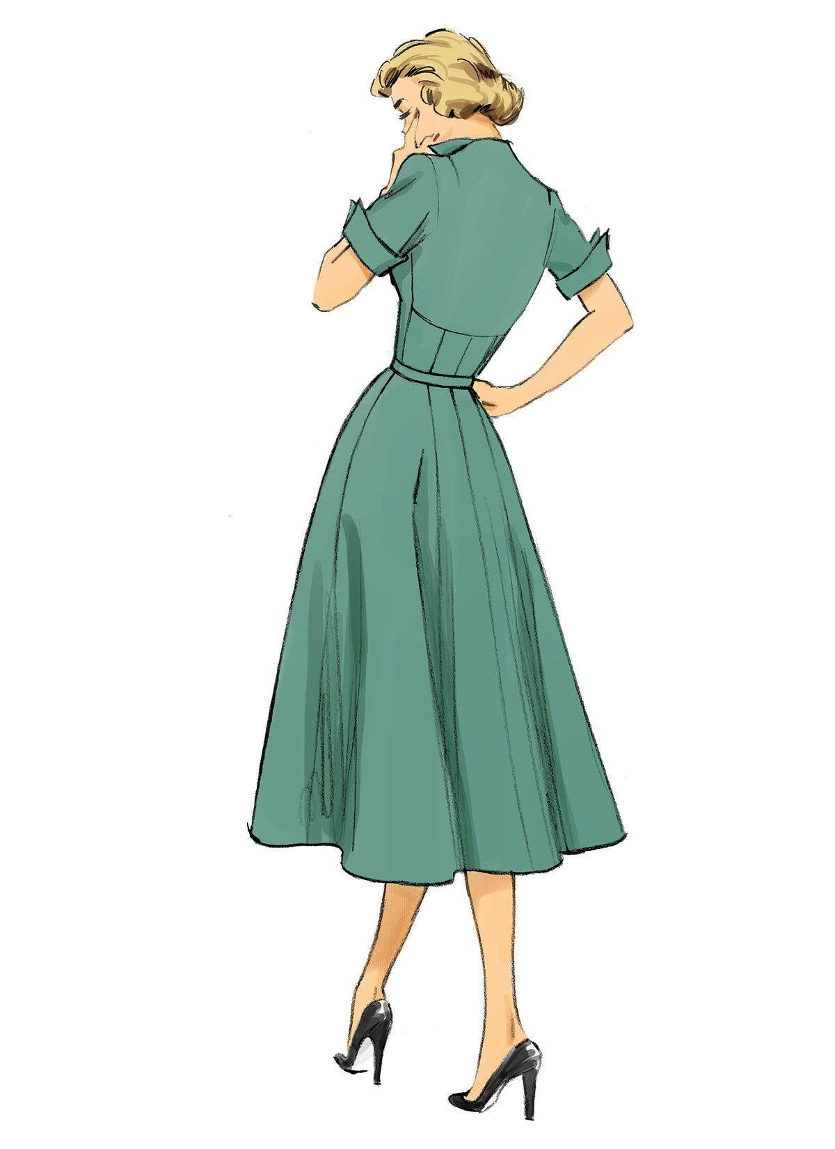Butterick B6018 sewing pattern envelope showing fitted dress designs