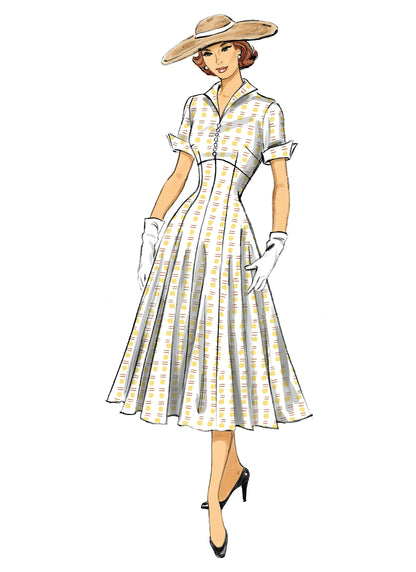 Butterick B6018 sewing pattern envelope showing fitted dress designs