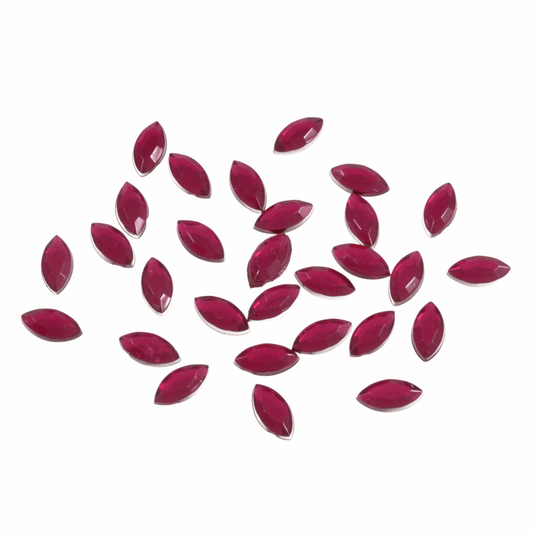 Trimits Cerise Glue-On Acrylic Stones - Oval 4mm x 8mm