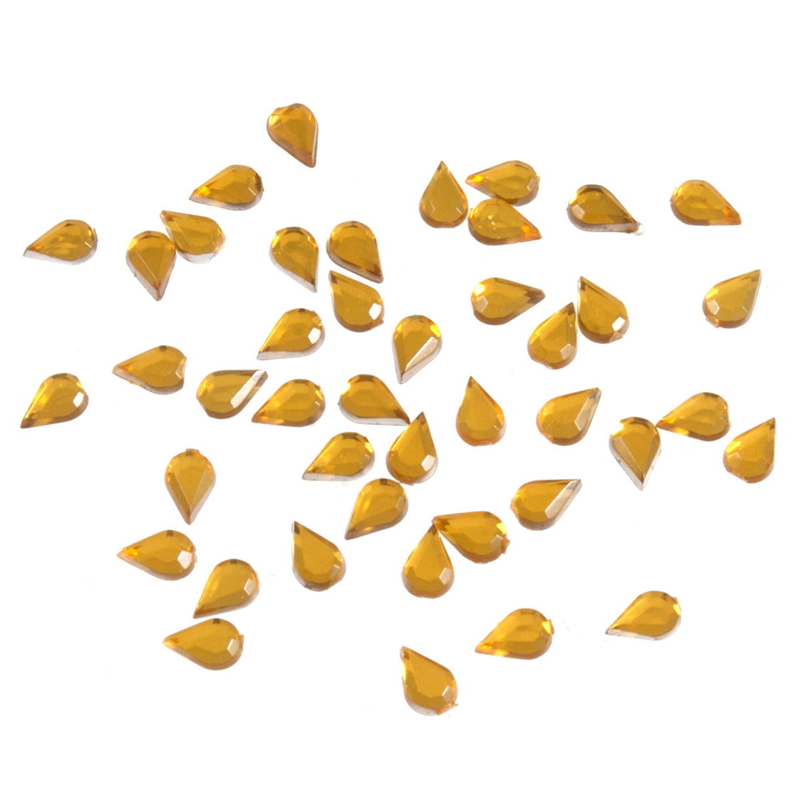 Gold acrylic teardrop stones