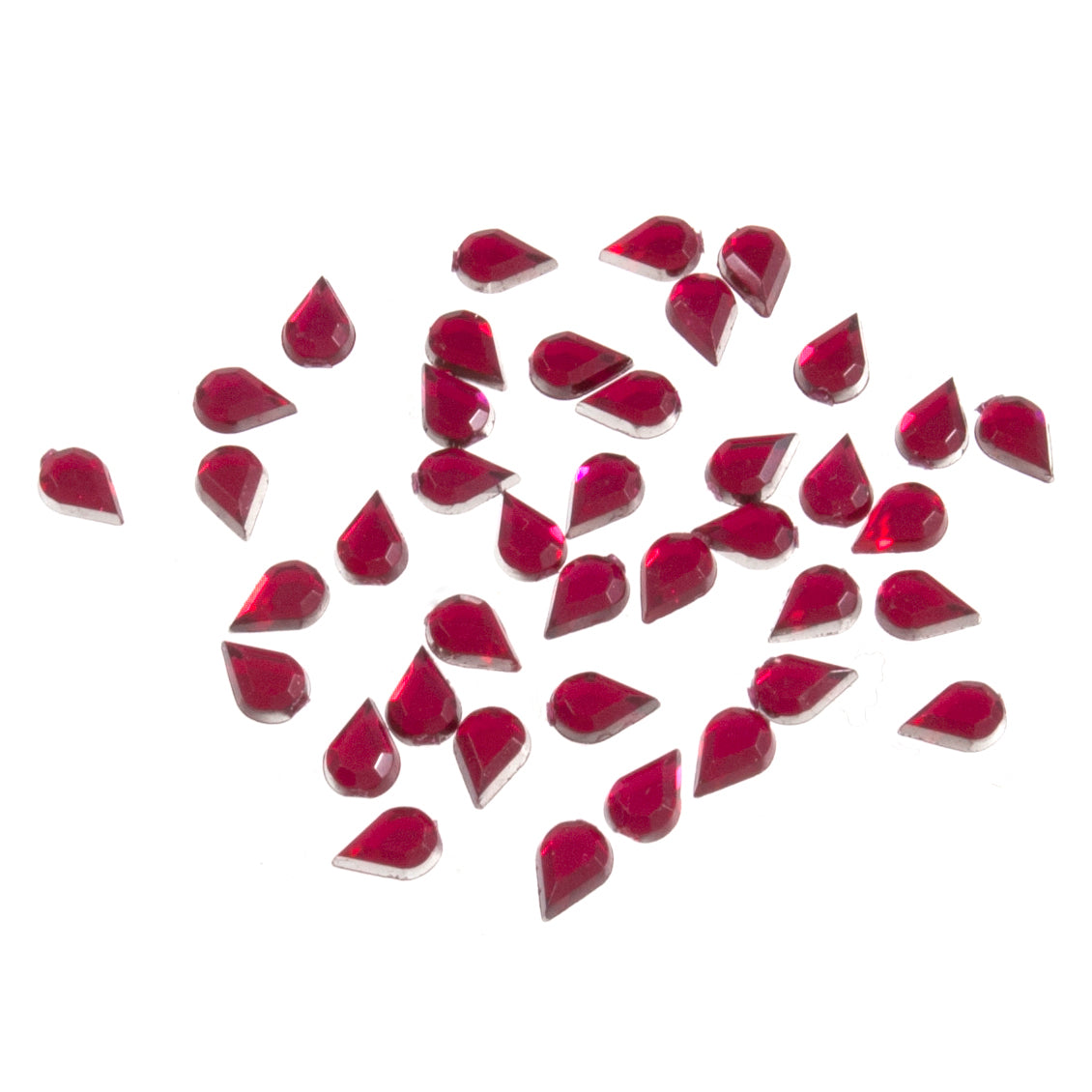 Cerise acrylic teardrop stones