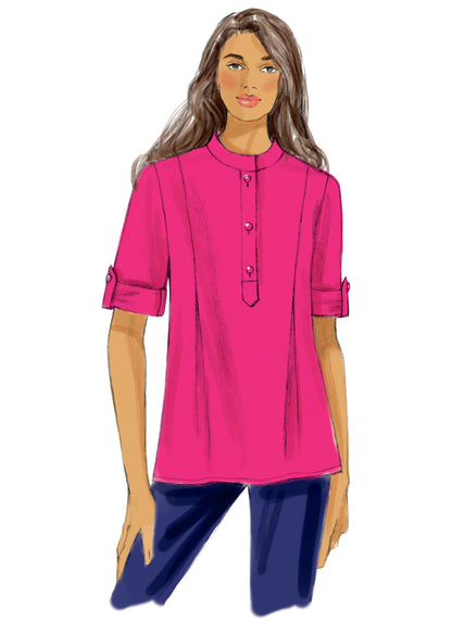 Butterick B6099 sewing pattern envelope showing tunic top designs