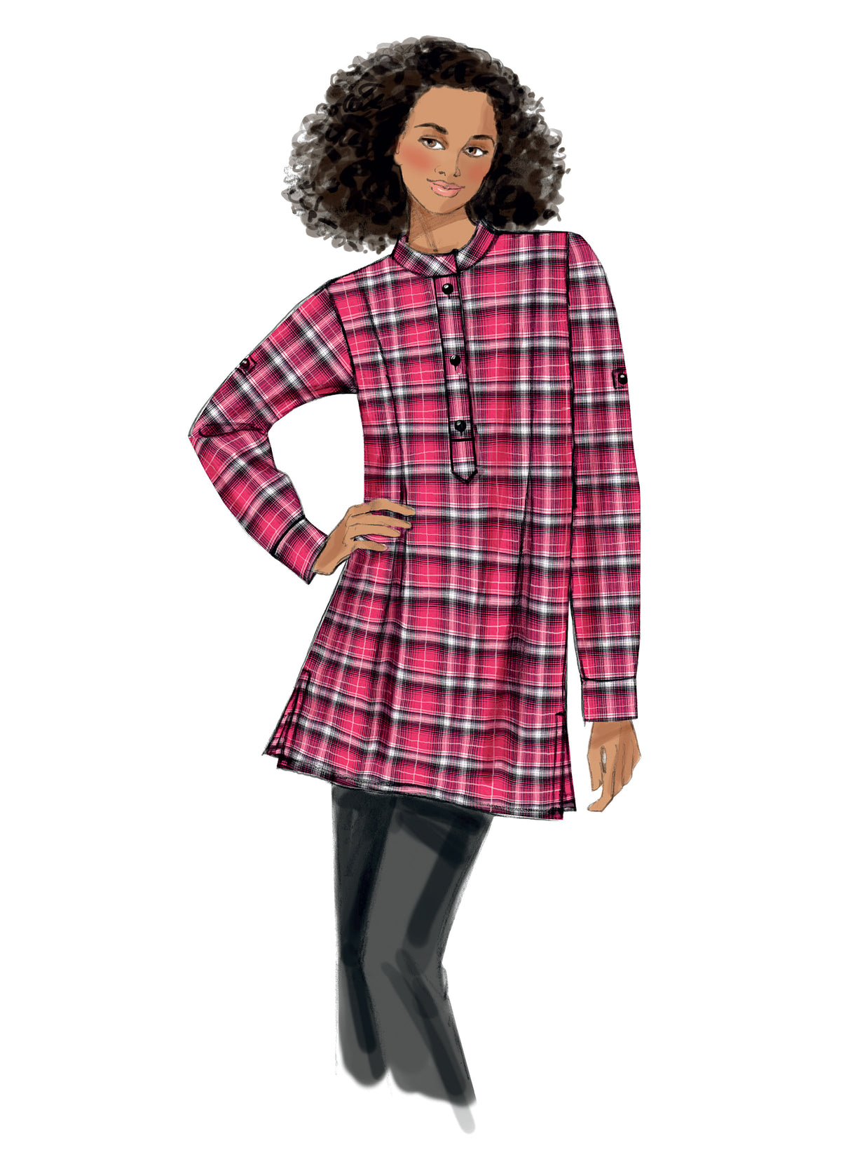 Butterick B6099 sewing pattern envelope showing tunic top designs