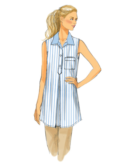Butterick B6099 sewing pattern envelope showing tunic top designs