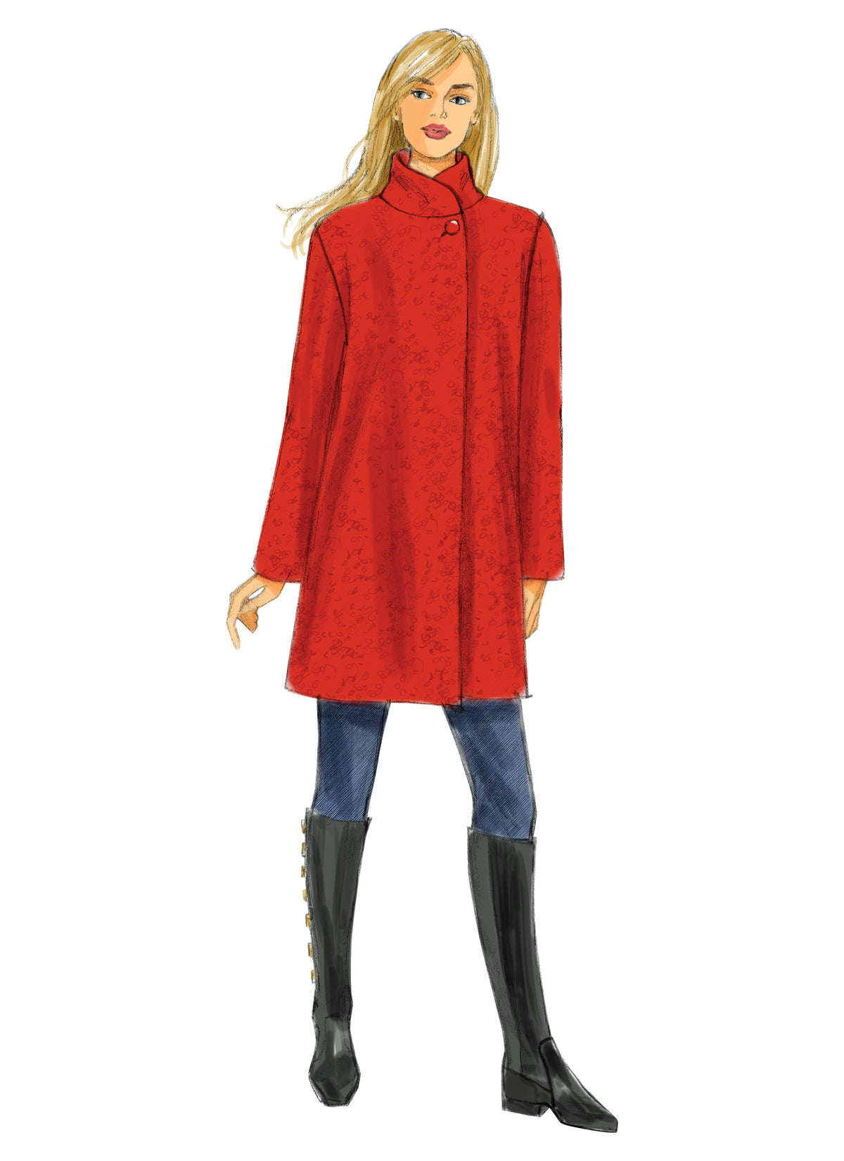 Butterick B6107 sewing pattern envelope showing unlined coat designs