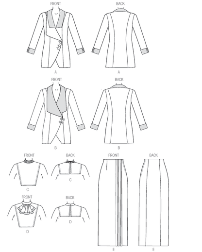 Butterick B6108 sewing pattern envelope showing lined jacket designs
