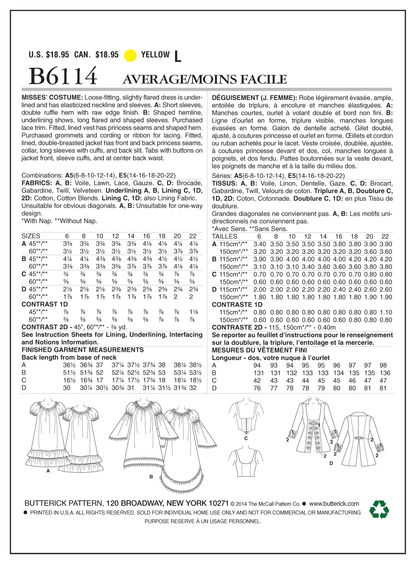 Butterick B6114 sewing pattern envelope showing flared dress designs