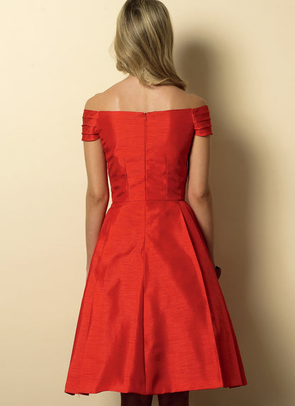 Butterick B6129 sewing pattern envelope showing lined bodice dress designs
