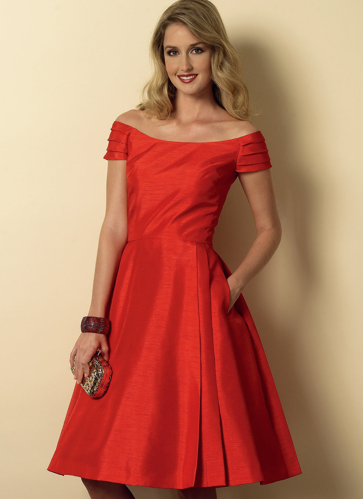 Butterick B6129 sewing pattern envelope showing lined bodice dress designs