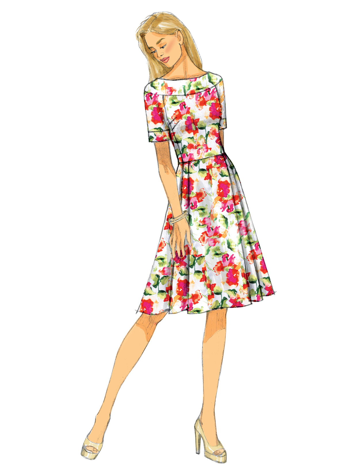 Butterick B6129 sewing pattern envelope showing lined bodice dress designs
