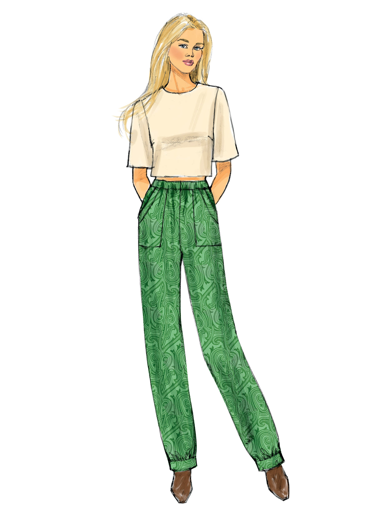 Butterick B6137 sewing pattern envelope showing trousers designs