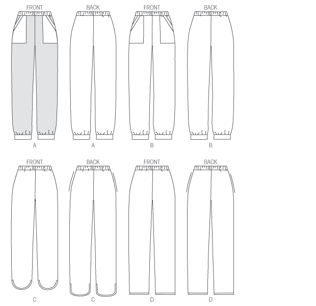 Butterick B6137 sewing pattern envelope showing trousers designs