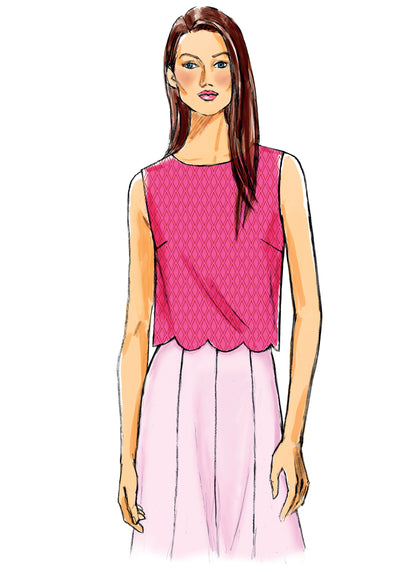 Butterick B6175 sewing pattern envelope showing pullover top designs