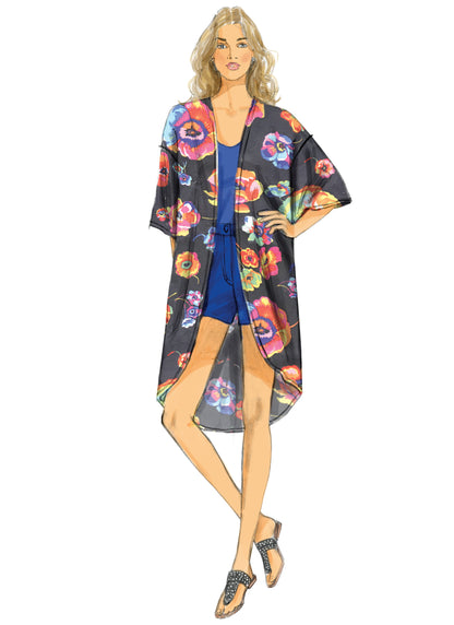 Butterick B6176 sewing pattern envelope showing kimono designs