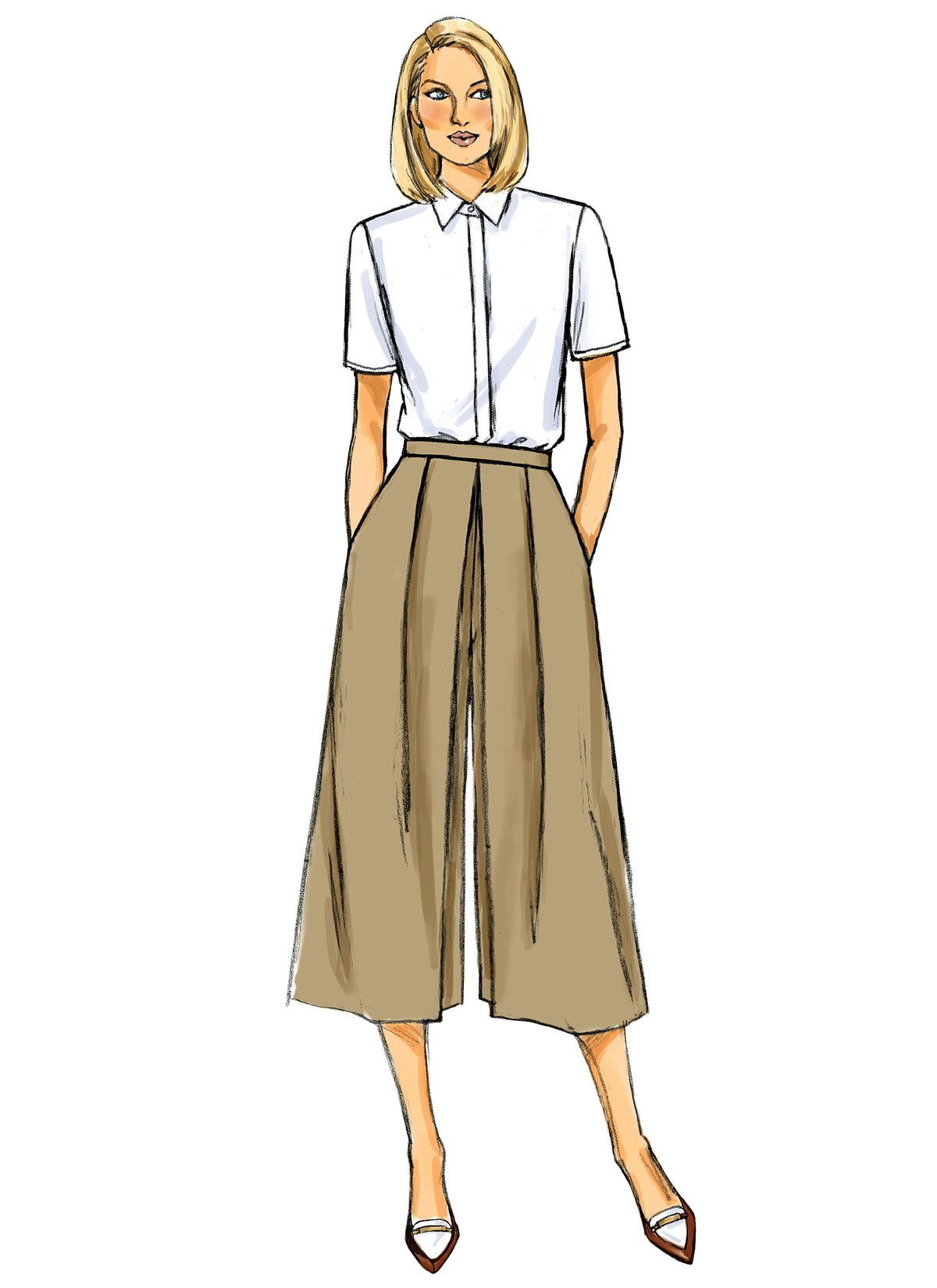 Butterick B6178 sewing pattern envelope showing culottes designs