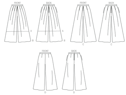 Butterick B6178 sewing pattern envelope showing culottes designs