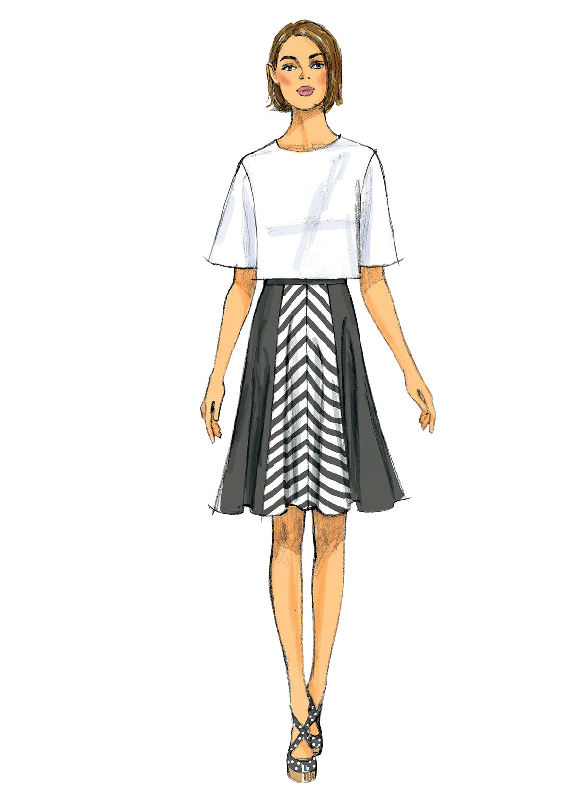 Butterick B6179 sewing pattern envelope showing skirt and culottes designs