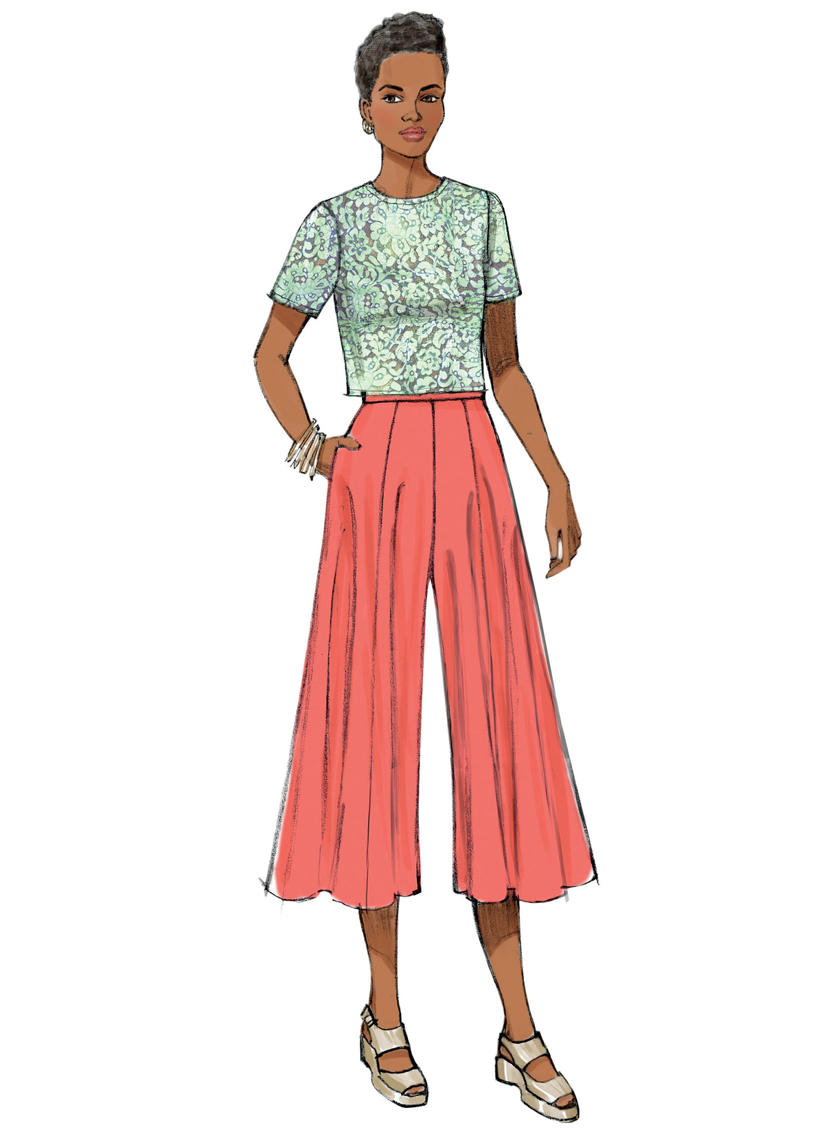Butterick B6179 sewing pattern envelope showing skirt and culottes designs