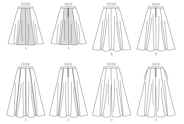 Butterick B6179 sewing pattern envelope showing skirt and culottes designs