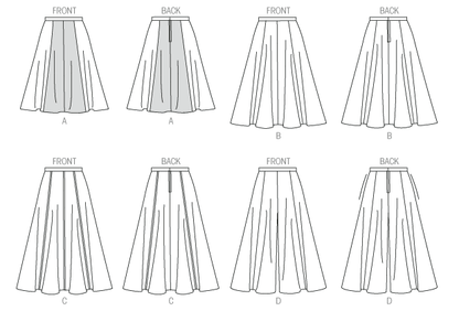 Butterick B6179 sewing pattern envelope showing skirt and culottes designs