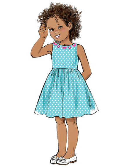 Butterick B6201 sewing pattern envelope showing girls' dress designs