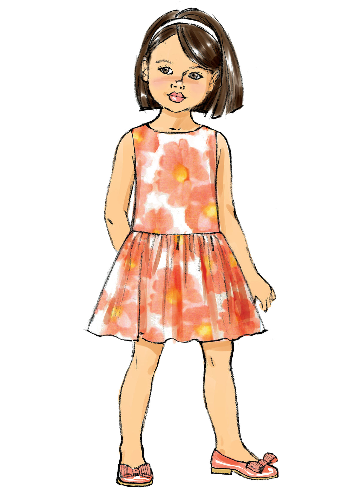 Butterick B6201 sewing pattern envelope showing girls' dress designs
